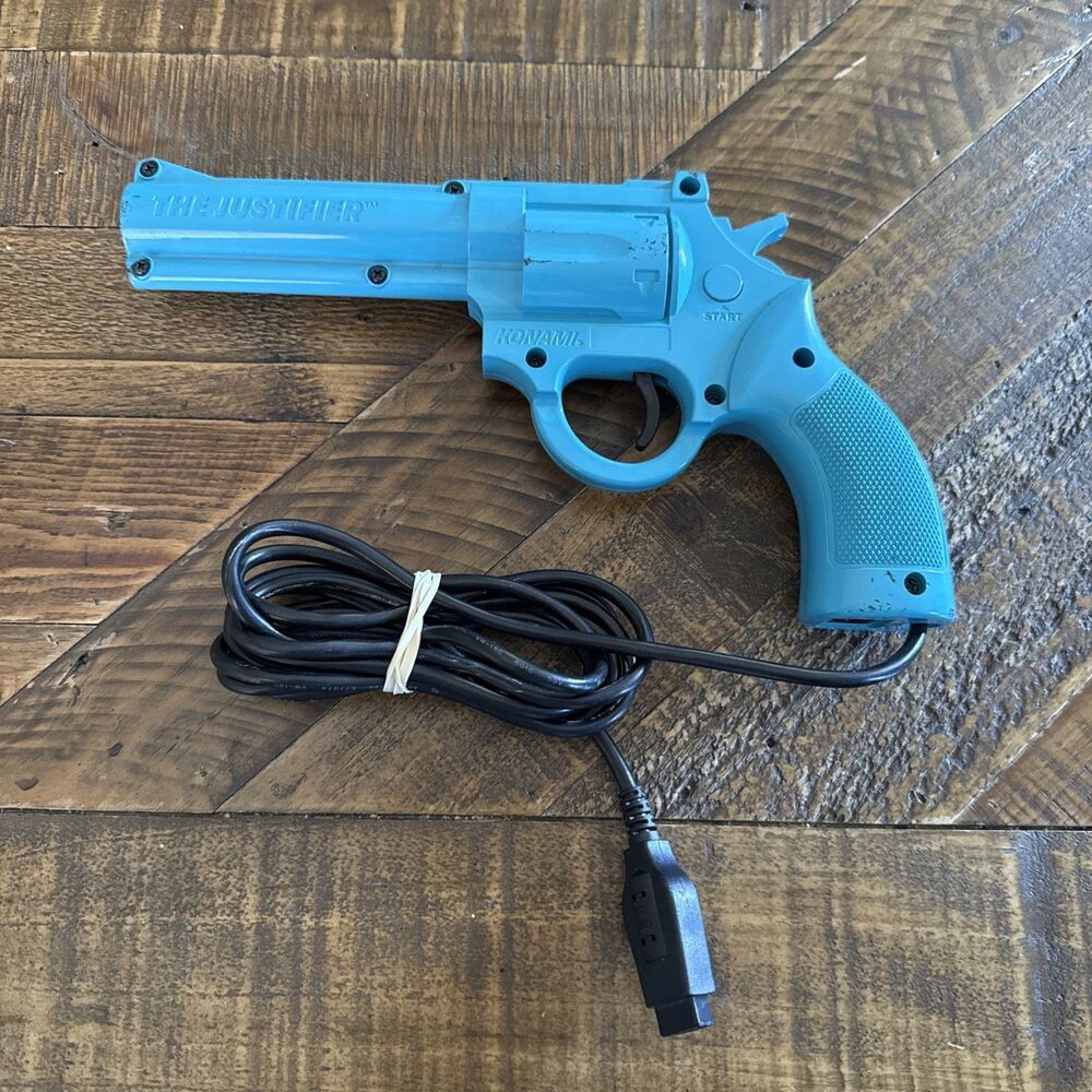 Konami Justifier Blue Light Gun Sega Genesis Lethal Enforcers Authentic OEM